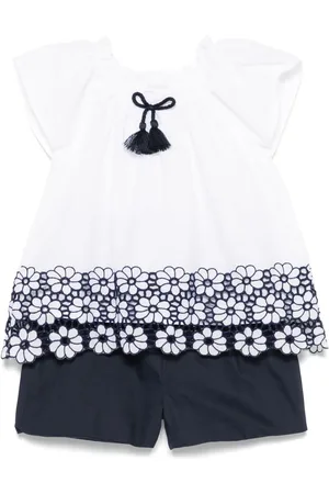 PATACHOU Set de pantalón corto y blusa con bordado floral
