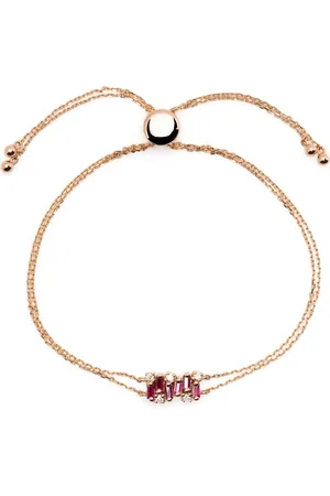 Suzanne Kalan Pulsera Shimmer mini en oro amarillo de 18 ct con rubí