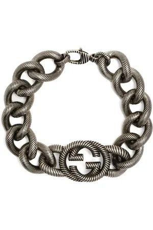 Gucci Pulsera de cadena con motivo Interlocking G