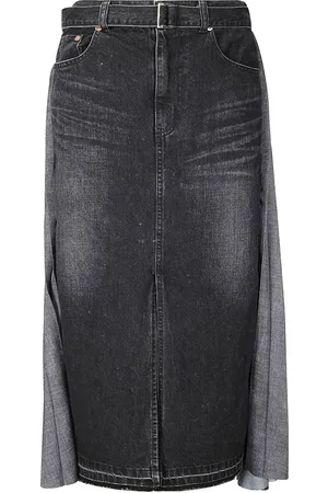 SACAI Falda vaquera plisada