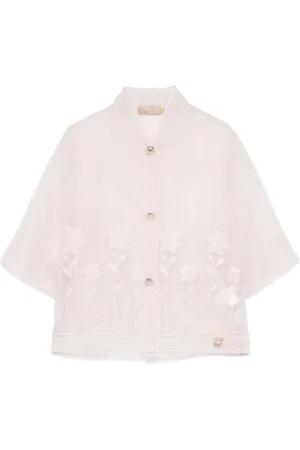 Elie saab Chaqueta de organza bordada