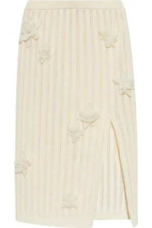Casablanca Falda midi con apliques florales