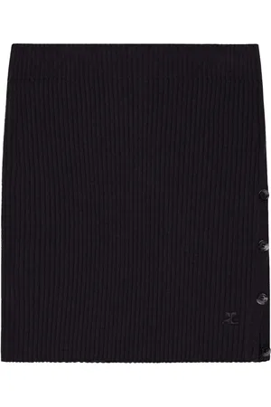 Courrèges Falda corta de canalé