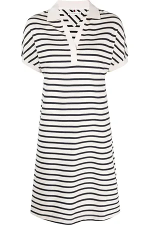 Tommy Hilfiger Vestido a rayas con logo bordado