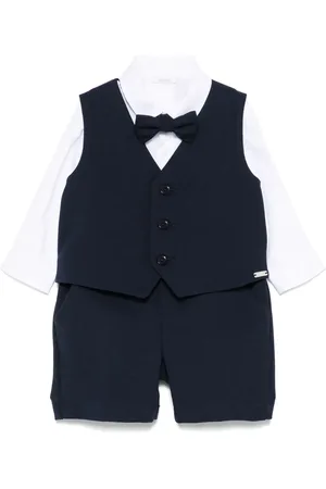 Le Bebé Enfant Conjunto corto con logo bordado