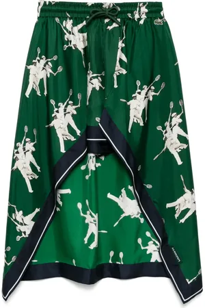 Lacoste Pantalones cortos livianos de seda estampados