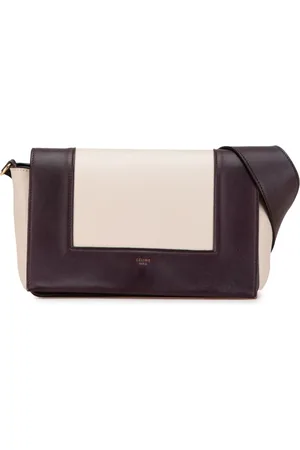 Céline Bolso de hombro Frame mediando de piel de becerro suave con efecto brillante 2017