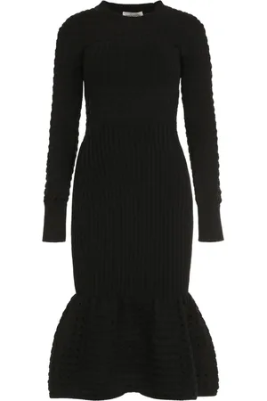 Alexander McQueen Vestido midi de punto de malla