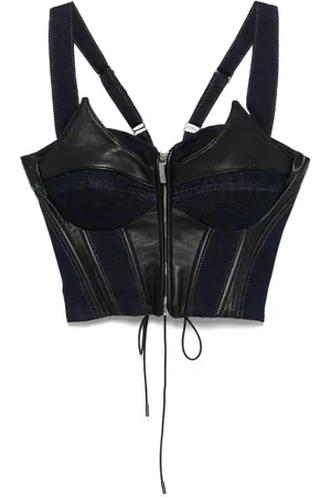 MITILIANE COUTURE Top estilo corsé con aplique vaquero