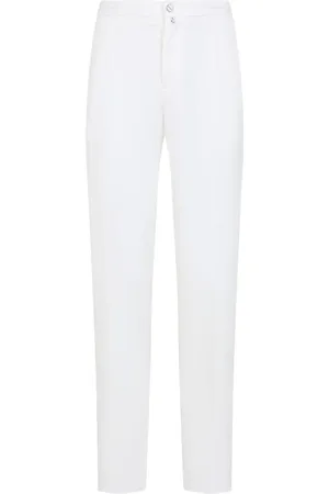 Kiton Pantalones rectos con parche del logo