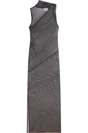 Courrèges Vestido de malla drapeado