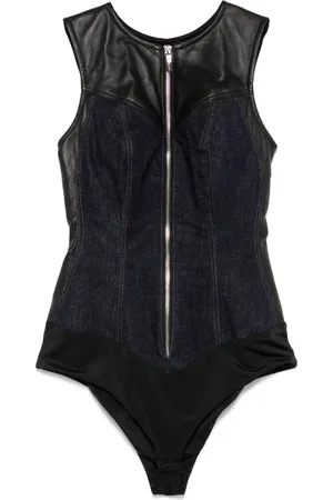MITILIANE COUTURE Body vaquero con aplique de piel