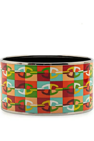 Hermès Brazalete D Ancre Enamel Bangle 65 ancho esmaltado extra ancha 20st Century