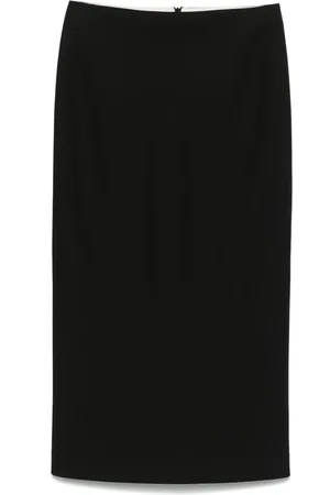 Carven Falda midi de lana con pliegues