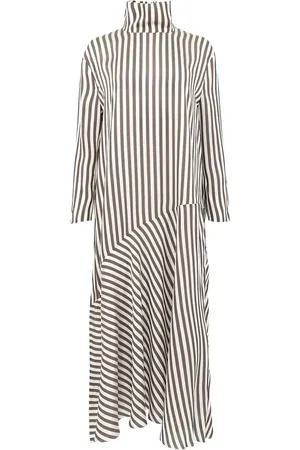 Khaite Vestido midi a rayas