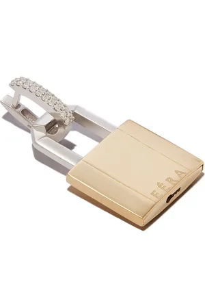 Eera Pendiente Lock grande en oro amarillo y blanco de 18kt con diamantes
