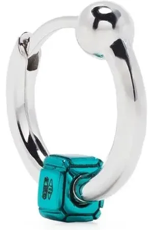 Eera Pendiente de aro Square mini en oro blanco de 18kt