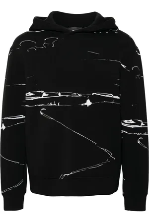 Emporio Armani Sudadera con capucha y paisaje estampado