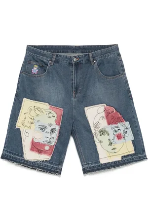 KIDSUPER STUDIOS Pantalones vaqueros cortos con diseño patchwork