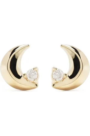 Adina Reyter Pendiente Super Tiny en oro amarillo de 14kt con diamante