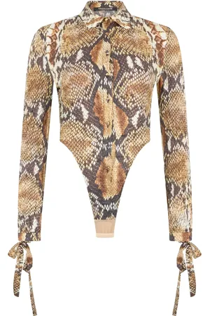Roberto Cavalli Body con estampado de piel de serpiente