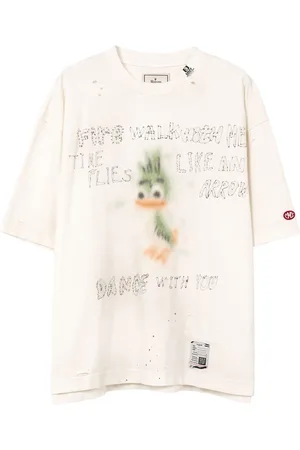 Maison Mihara Yasuhiro Camiseta con efecto envejecido