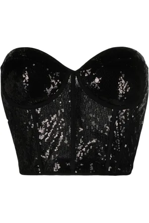 Alexander McQueen Top tipo corsé con lentejuelas