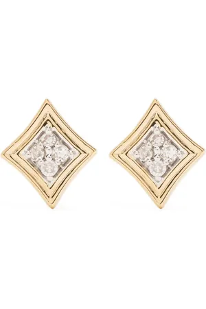Adina Reyter Pendientes Make Your Move en oro amarillo de 14kt con diamantes