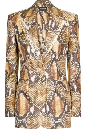 Roberto Cavalli Blazer con motivo de piel de serpiente
