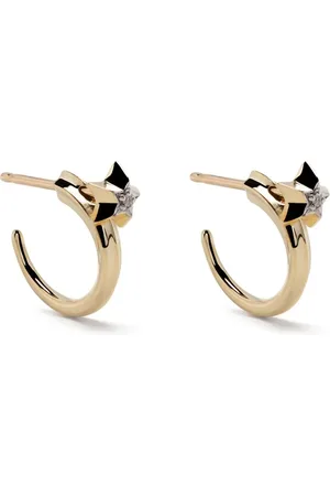 Adina Reyter Pendiente Shooting Star en oro amarillo de 14kt con diamantes