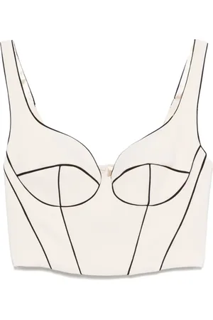 Elisabetta Franchi Top estilo corsé en contraste