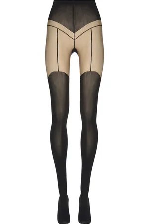 Wolford Medias con liguero estampado