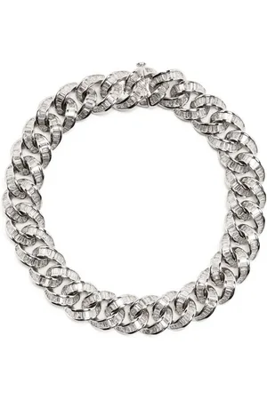 Shay Pulsera de cadena en oro blanco de 18kt con diamante