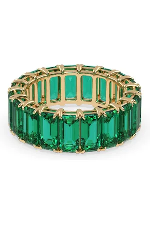 VEYNOU Anillo Eden Eternity en oro amarillo reciclado de 14 ct con esmeralda