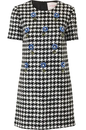 Carolina Herrera Vestido corto con motivo pied de poule