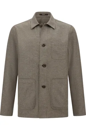 Boggi Milano Sobrecamisa de mezcla de lino y algodón