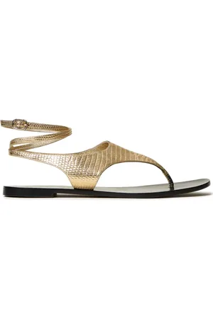 Twin-Set Sandalias metalizadas con tira al tobillo