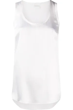 Brunello Cucinelli Top de tirantes liso con cuello redondo