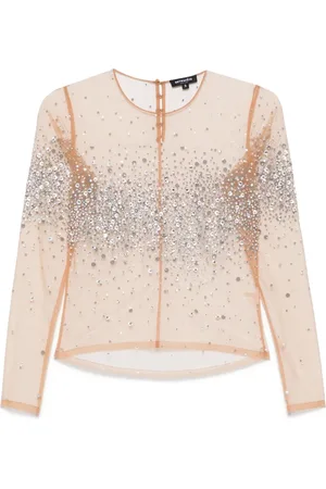 Retrofete Camiseta con apliques de strass