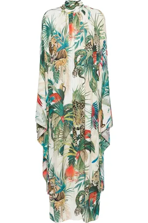 Roberto Cavalli Vestido largo con estampado Jungle