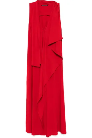 YOHJI YAMAMOTO Vestido Ry Lawn largo drapeado