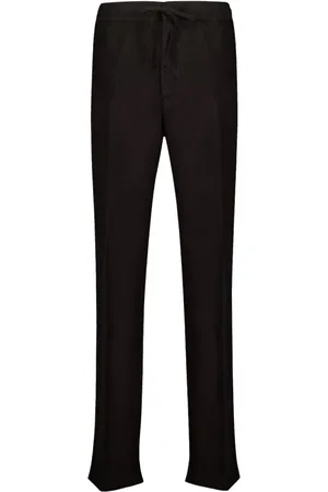 120% Lino Pantalones rectos de lino