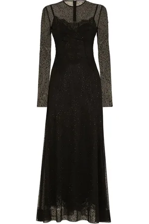 Dolce & Gabbana Vestido largo acampanado con strass