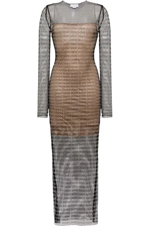 GENNY Vestido largo con apliques de cristal