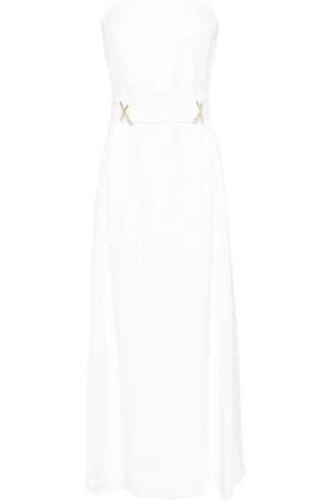 GENNY Vestido midi palabra de honor con placa X