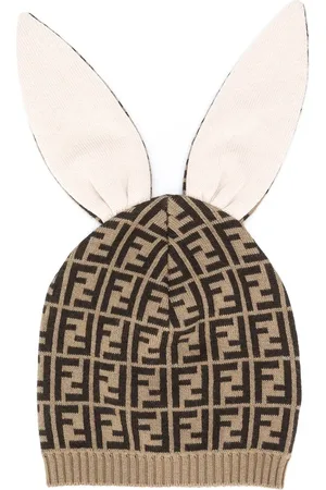 Fendi Gorro con motivo FF y orejas de conejo