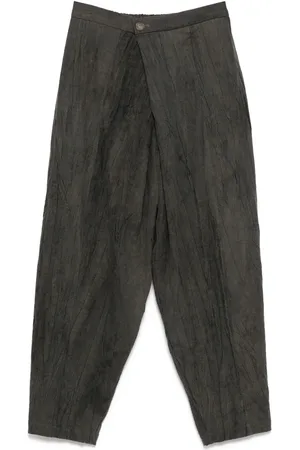 CHIAHUNG SU Pantalones de tiro bajo teñidos a mano