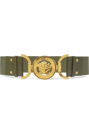 VERSACE Cinturón Medusa 95 con efecto de piel de cocodrilo