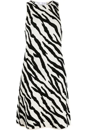 Proenza Schouler Vestido corto con motivo de tigre