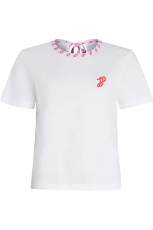 Patou Camiseta de algodón orgánico con cuello en contraste